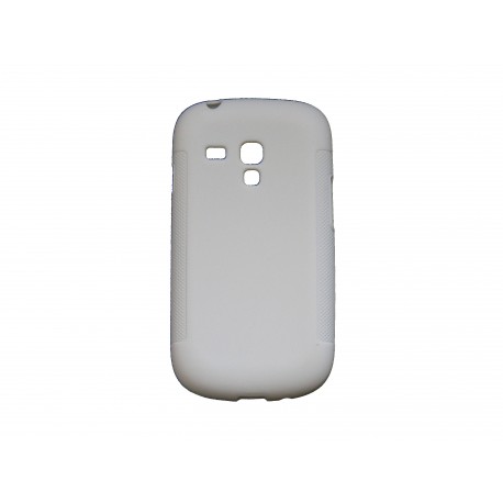 Coque pour Samsung Galaxy S3 Mini/ I8190 en silicone antidérapante blanche + film protection écran offert