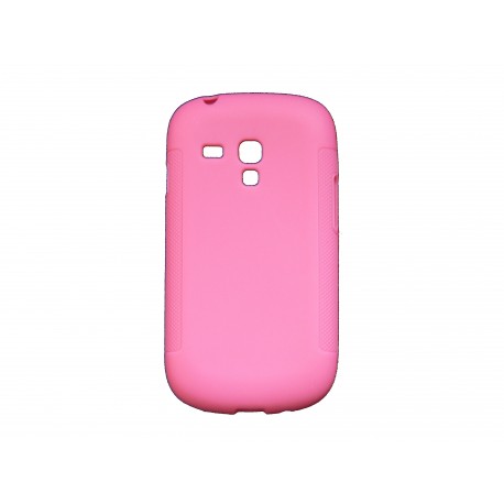 Coque pour Samsung Galaxy S3 Mini/ I8190 en silicone antidérapante rose + film protection écran offert