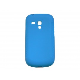 Coque pour Samsung Galaxy S3 Mini/ I8190 en silicone antidérapante bleue + film protection écran offert