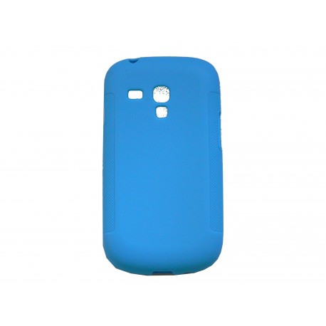 Coque pour Samsung Galaxy S3 Mini/ I8190 en silicone antidérapante bleue + film protection écran offert