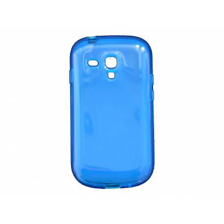 Coque pour Samsung Galaxy S3 Mini/ I8190 en silicone tranparente bleue + film protection écran offert