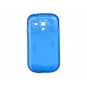 Coque pour Samsung Galaxy S3 Mini/ I8190 en silicone tranparente bleue + film protection écran offert