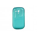 Coque pour Samsung Galaxy S3 Mini/ I8190 en silicone tranparente bleue/verte + film protection écran offert