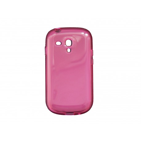 Coque pour Samsung Galaxy S3 Mini/ I8190 en silicone tranparente rose + film protection écran offert