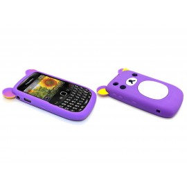 Coque silicone pour Blackberry 8520 curve koala bleu lavande + film protection ecran offert
