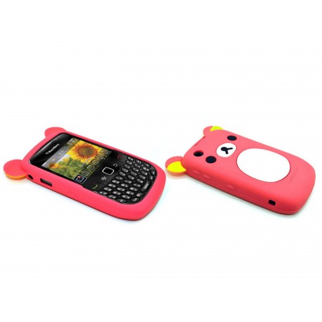 Coque silicone pour Blackberry 8520 curve koala rose fuschia + film protection ecran offert