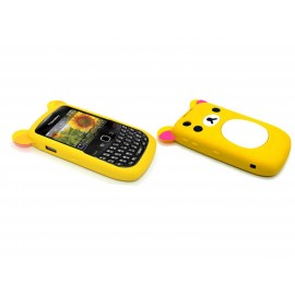 Coque silicone pour Blackberry 8520 curve koala jaune + film protection ecran offert