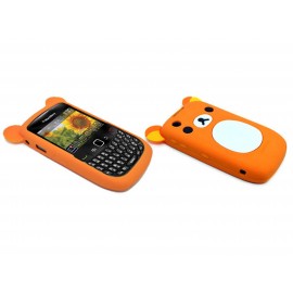 Coque silicone pour Blackberry 8520 curve koala orange + film protection ecran offert