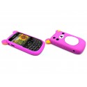 Coque silicone pour Blackberry 8520 curve koala rose mauve + film protection ecran offert