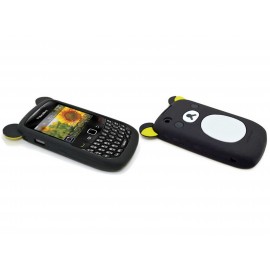 Coque silicone pour Blackberry 8520 curve koala noir + film protection ecran offert