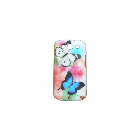 Coque pour Samsung I9300 Galaxy S3 papillons effet gouttes d'eau + film protection écran offert