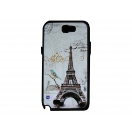 Coque pour Samsung Galaxy Note 2/N7100 Paris Tour Eiffel oiseau bleu+ film protection écran offert