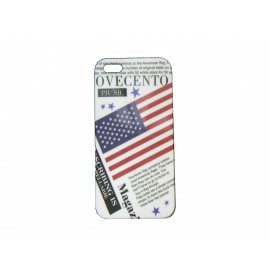 Coque pour Iphone 5 drapeaux Etats Unis/USA journal  + film protection écran offert