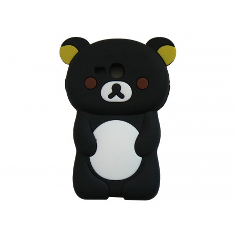 Coque silicone pour Samsung Galaxy S3 Mini/ I8190 ourson noir + film protection écran offert