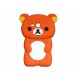 Coque silicone pour Samsung Galaxy S3 Mini/ I8190 ourson orange + film protection écran offert