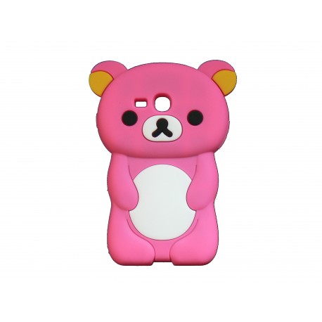 Coque silicone pour Samsung Galaxy S3 Mini/ I8190 ourson rose bonbon + film protection écran offert