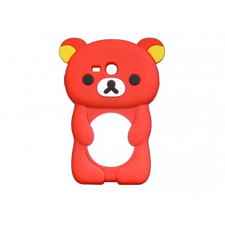 Coque silicone pour Samsung Galaxy S3 Mini/ I8190 ourson rouge + film protection écran offert