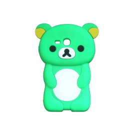 Coque silicone pour Samsung Galaxy S3 Mini/ I8190 ourson vert + film protection écran offert