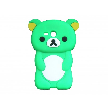 Coque silicone pour Samsung Galaxy S3 Mini/ I8190 ourson vert + film protection écran offert