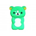 Coque silicone pour Samsung Galaxy S3 Mini/ I8190 ourson vert + film protection écran offert