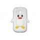 Coque silicone pour Samsung Galaxy S3 Mini/ I8190 pingouin blanc + film protection écran offert