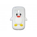 Coque silicone pour Samsung Galaxy S3 Mini/ I8190 pingouin blanc + film protection écran offert