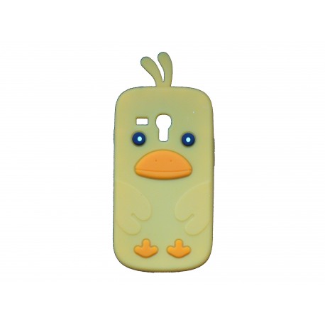 Coque silicone pour Samsung Galaxy S3 Mini/ I8190 poussin beige + film protection écran offert