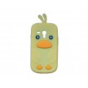 Coque silicone pour Samsung Galaxy S3 Mini/ I8190 poussin beige + film protection écran offert