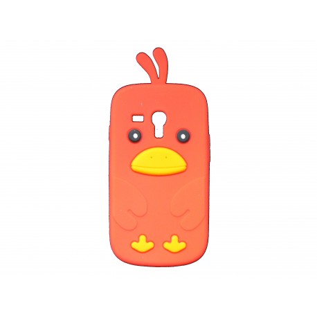 Coque silicone pour Samsung Galaxy S3 Mini/ I8190 poussin rouge + film protection écran offert