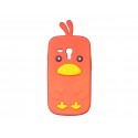 Coque silicone pour Samsung Galaxy S3 Mini/ I8190 poussin rouge + film protection écran offert