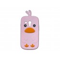 Coque silicone pour Samsung Galaxy S3 Mini/ I8190 poussin rose + film protection écran offert