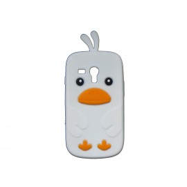 Coque silicone pour Samsung Galaxy S3 Mini/ I8190 poussin blanc + film protection écran offert