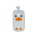 Coque silicone pour Samsung Galaxy S3 Mini/ I8190 poussin blanc + film protection écran offert