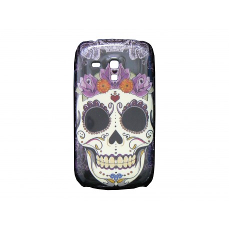 Coque pour Samsung Galaxy S3 Mini/ I8190 tête de mort fleurs roses + film protection écran offert