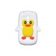 Coque silicone pour Samsung Galaxy S3 Mini/ I8190 pingouin blanc-jaune + film protection écran offert