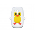 Coque silicone pour Samsung Galaxy S3 Mini/ I8190 pingouin blanc-jaune + film protection écran offert