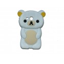 Coque silicone pour Samsung Galaxy S3 Mini/ I8190 ourson blanc et beige + film protection écran offert