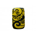 Coque pour Blackberry 8520 bicolore noire et jaune + film protection écran offert