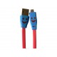 Cable plat micro USB smile fuschia chargement synchronisation