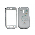 Coque intégrale blanche pour Samsung Galaxy S3 Mini / I8190  étoiles bleues+ film protection écran offert