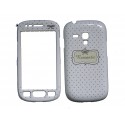 Coque intégrale blanche pour Samsung Galaxy S3 Mini / I8190  à pois noirs + film protection écran offert