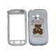 Coque intégrale blanche pour Samsung Galaxy S3 Mini / I8190  ourson marron + film protection écran offert