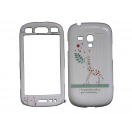 Coque intégrale blanche pour Samsung Galaxy S3 Mini / I8190  girafe + film protection écran offert