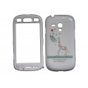 Coque intégrale blanche pour Samsung Galaxy S3 Mini / I8190  girafe + film protection écran offert