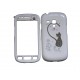 Coque intégrale blanche pour Samsung Galaxy S3 Mini / I8190 chat noir cur rouge + film protection écran offert