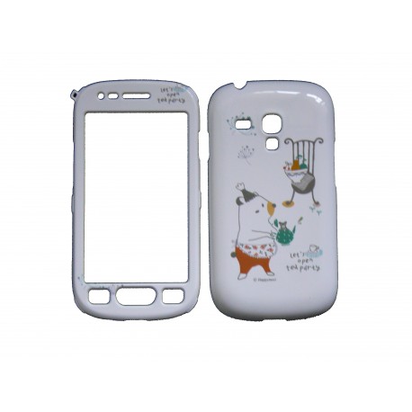 Coque intégrale blanche pour Samsung Galaxy S3 Mini / I8190 marmotte + film protection écran offert