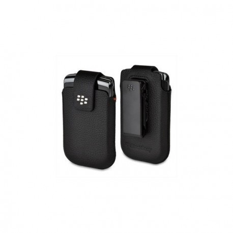Etui ceinture en cuir noir Blackberry Torch 9800 + film protection écran