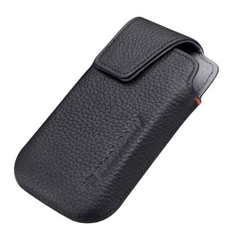Etui ceinture en cuir noir Blackberry Bold 9900 + film protection écran
