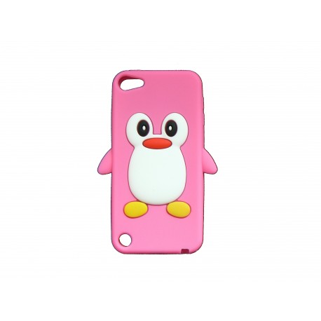 Coque silicone pour Ipod Touch 5 pingouin rose bonbon + film protection écran