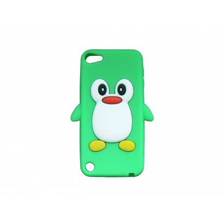 Coque silicone pour Ipod Touch 5 pingouin vert + film protection écran